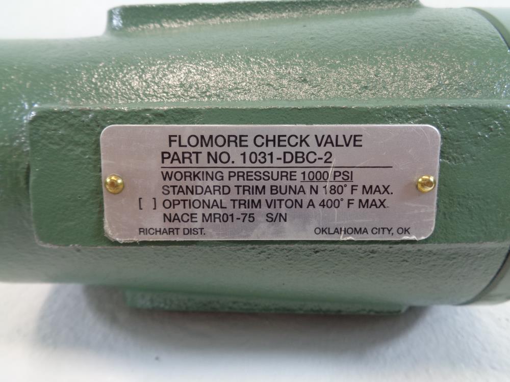 Flomore 2" NPT DI Ball Check Valve, 1000 PSI, Part#1031-DBC-2